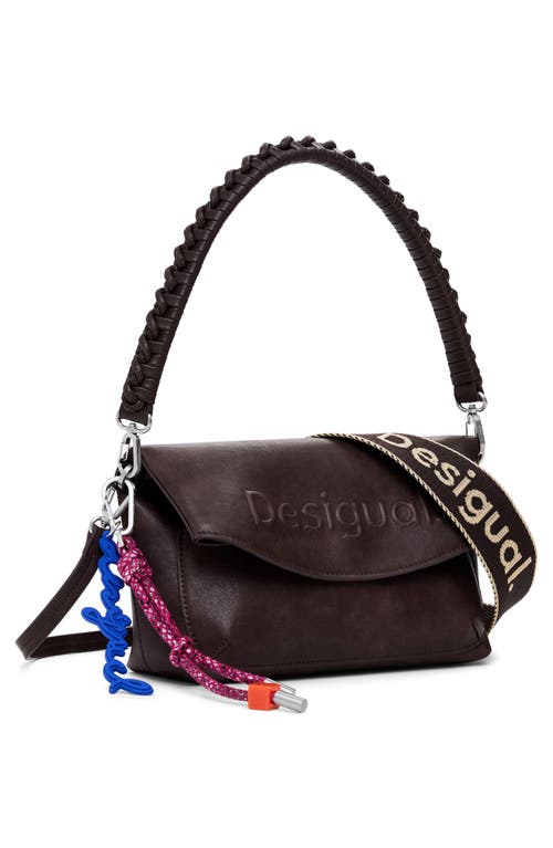 Desigual Medium Faux Leather Shoulder Bag In Brown