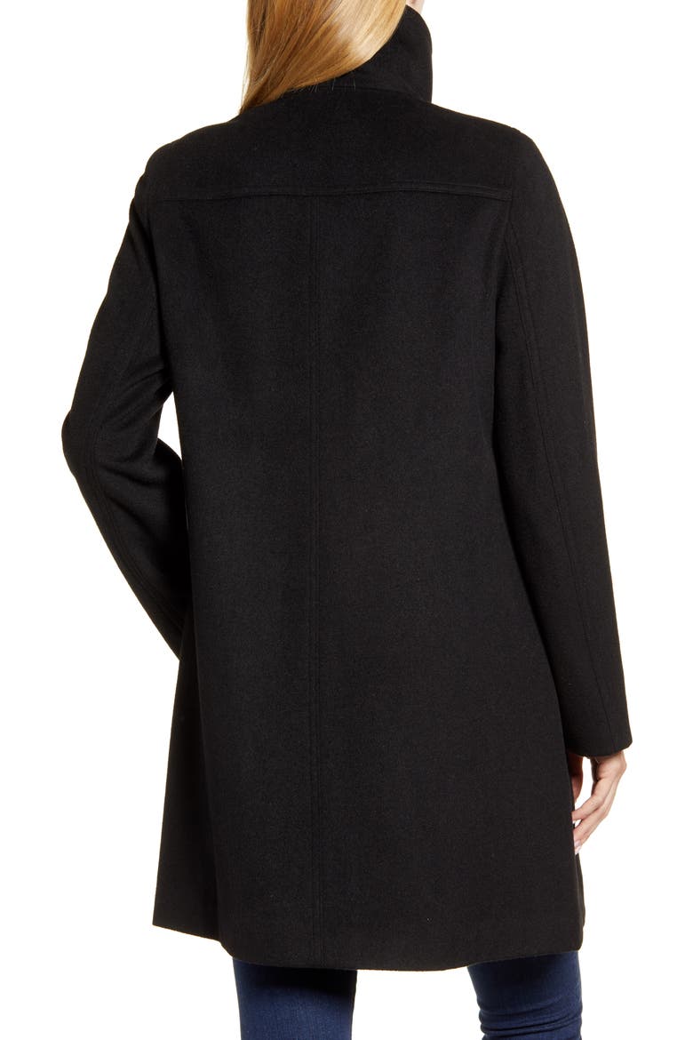 Studio Collection Wool Blend Walking Coat, Alternate, color, BLACK