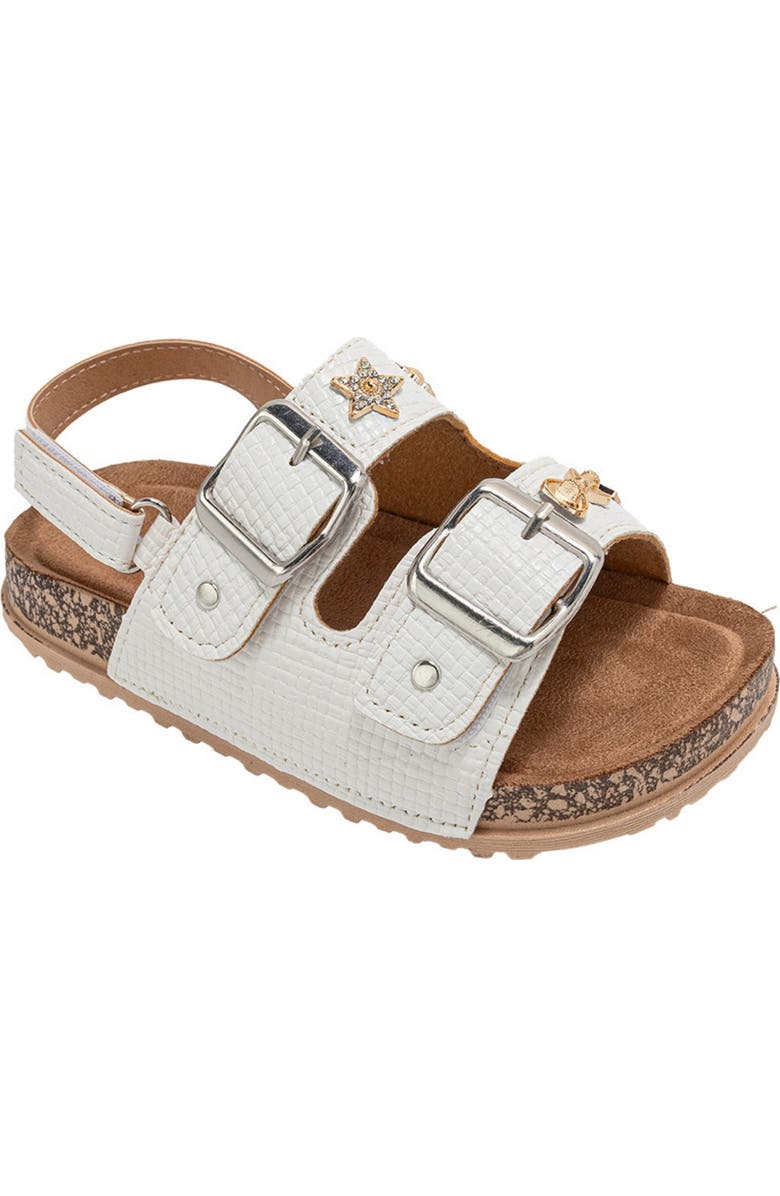 bebe Kids' Rosie Footbed Sandal, Main, color, White
