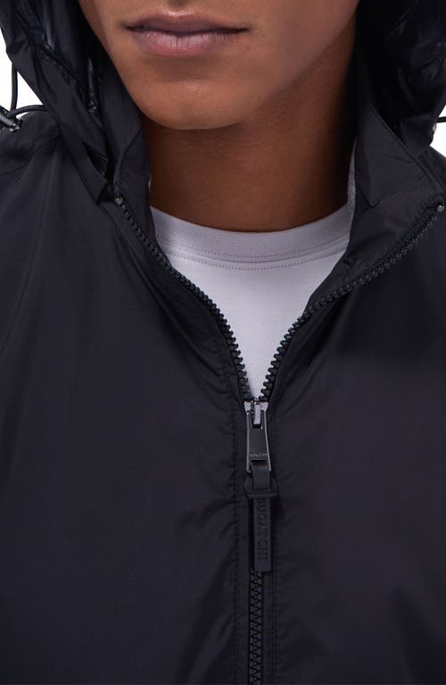 Bugatchi Water Repellent Packable Jacket With Removable Hood In Black