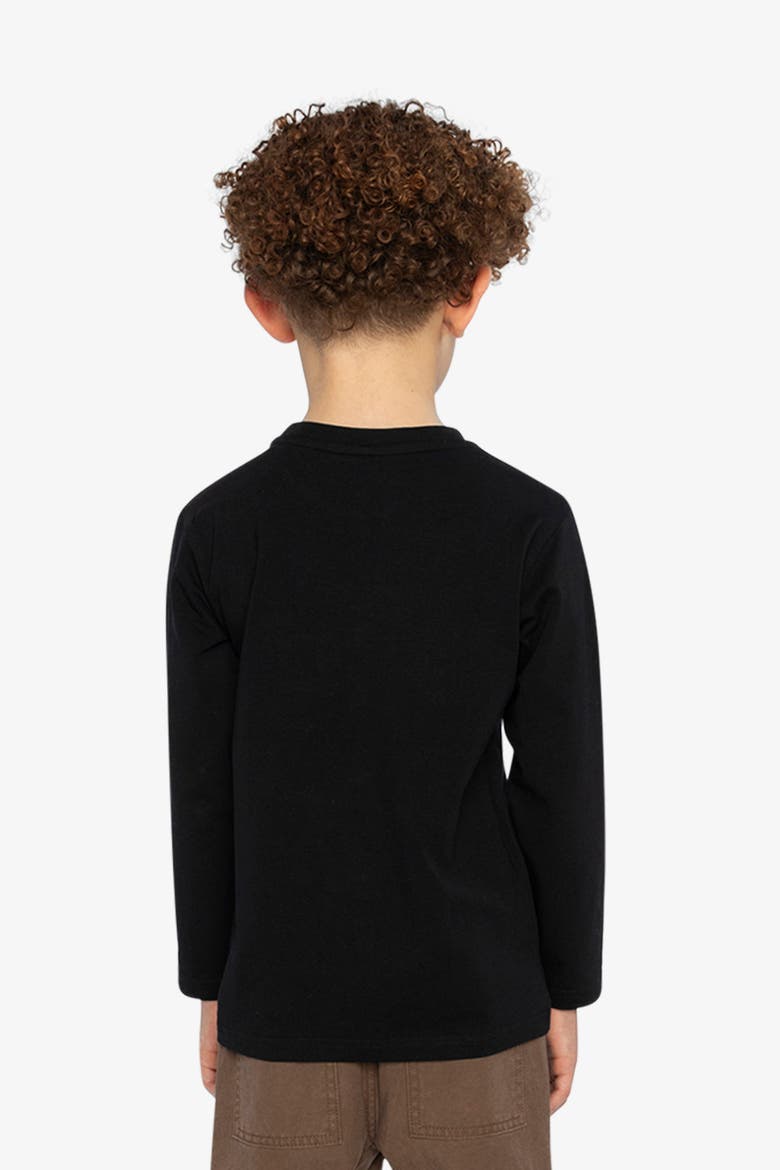 Organic Cotton Jersey Long Sleeve Bear Graphic T-Shirt, Alternate, color, Black and Beige