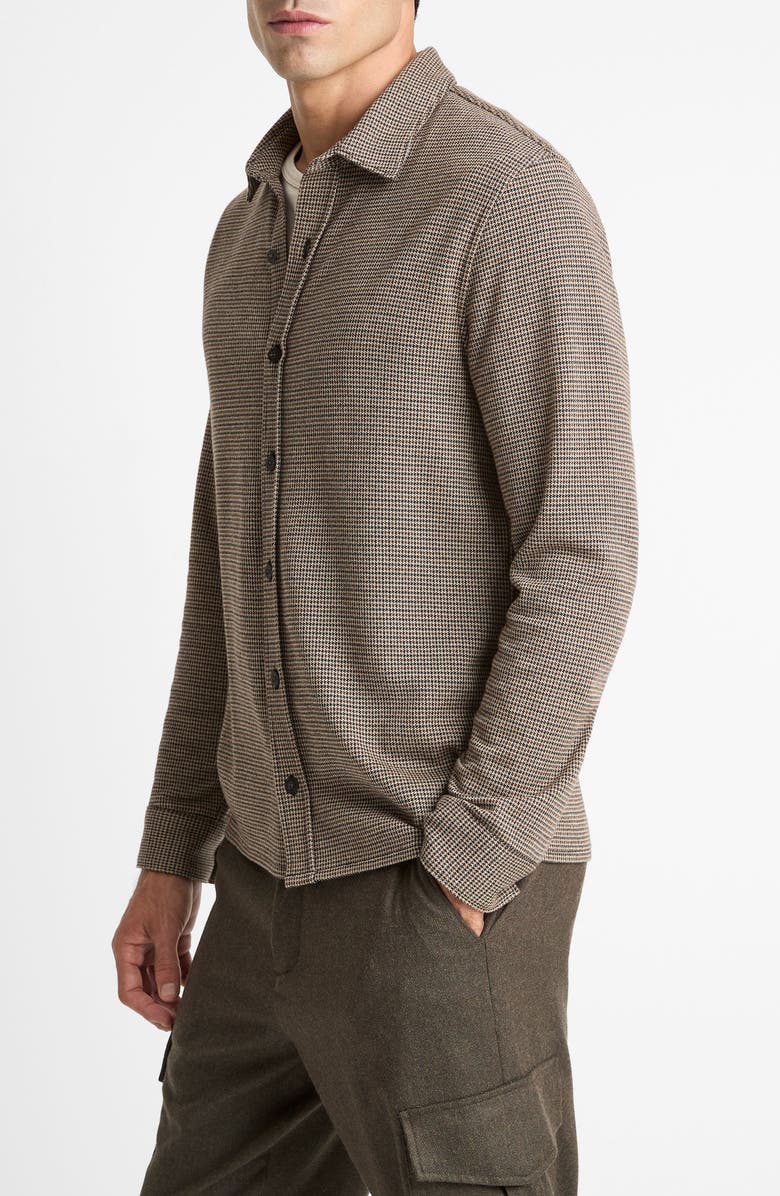 Vince Houndstooth Button-Up Shirt, Alternate, color, Dark Roast Combo