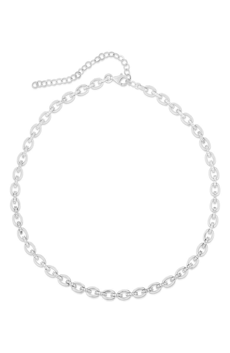 GLAZE JEWELRY Pavé CZ Choker Necklace, Main, color, 