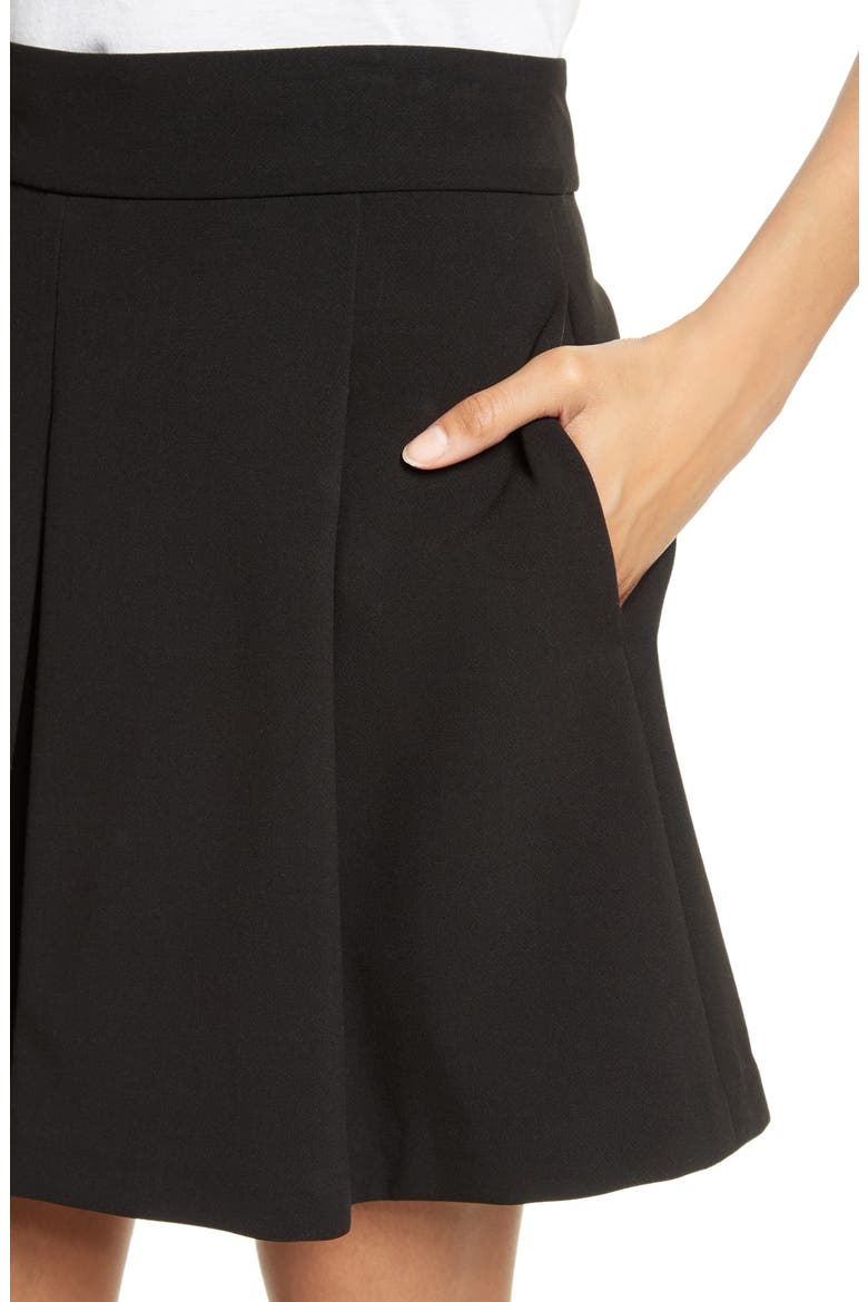 Olette Pleat Shorts, Alternate, color, BLACK