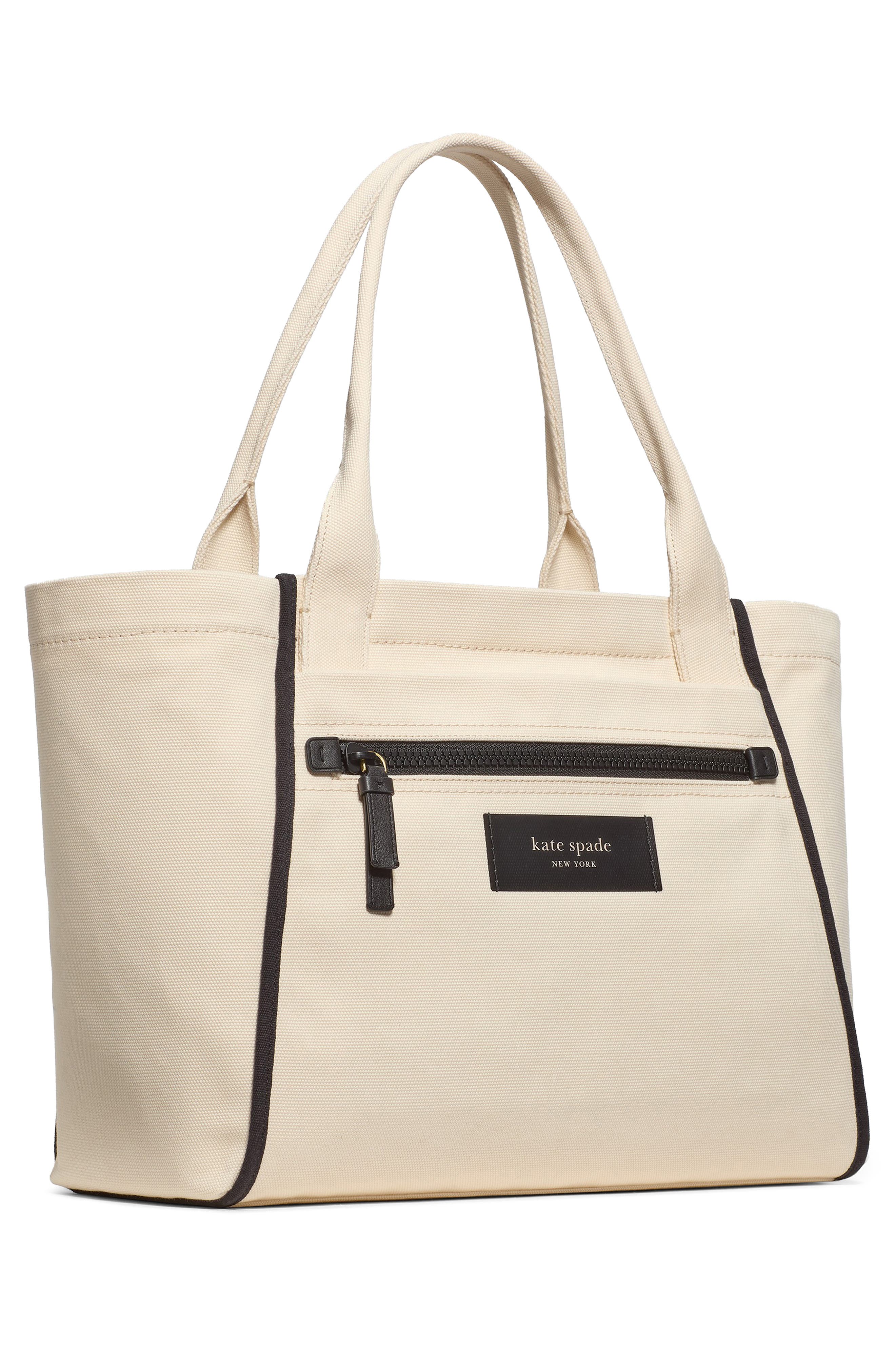 Kate Spade New York dash canvas large tote bag, Alternate, color, Natural