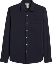 HIROSHI KATO Slim Fit Double Gauze Organic Cotton Button-Up Shirt