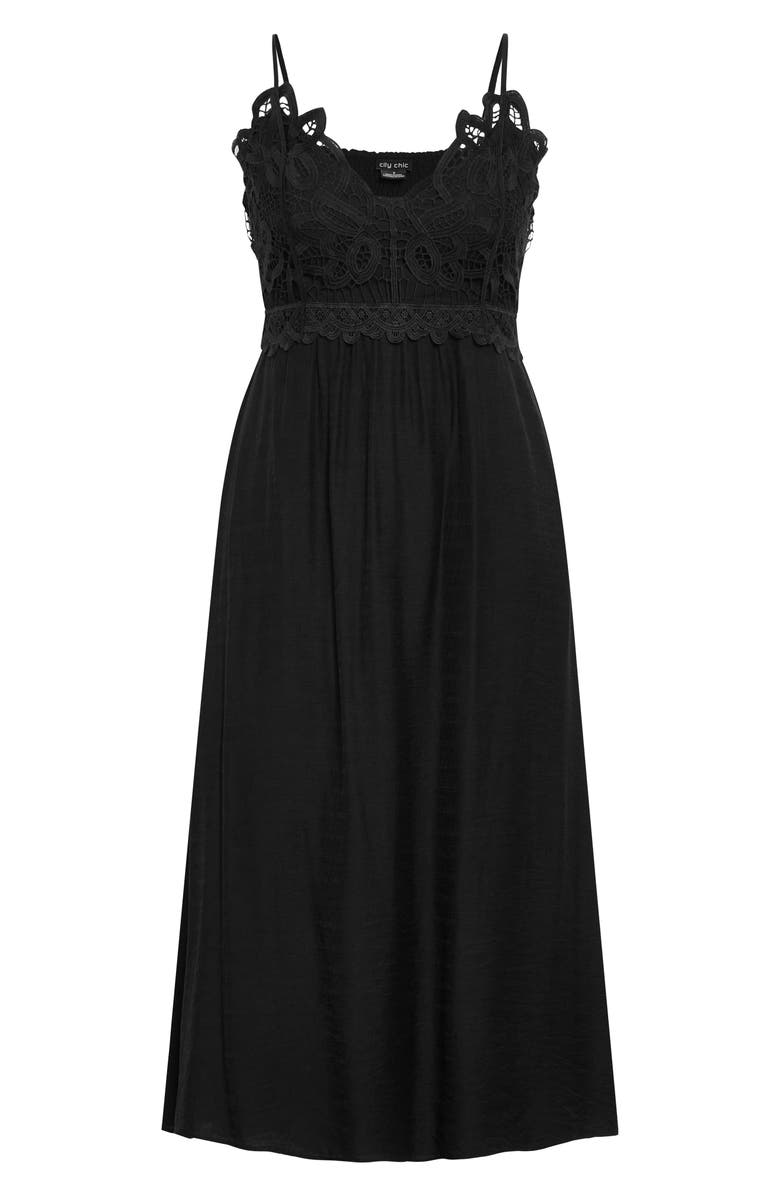 City Chic Martina Lace Trim Dress, Alternate, color,
