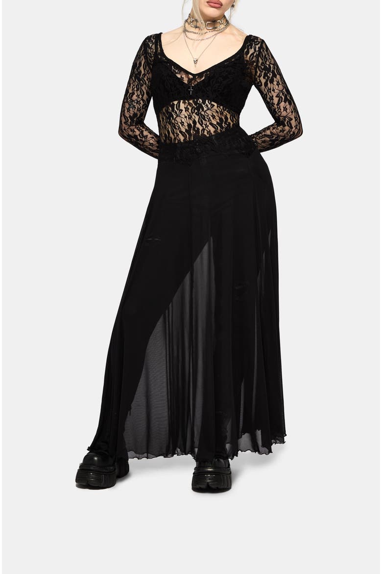 Eltharia Lace Bodice Maxi Dress, Alternate, color, Black