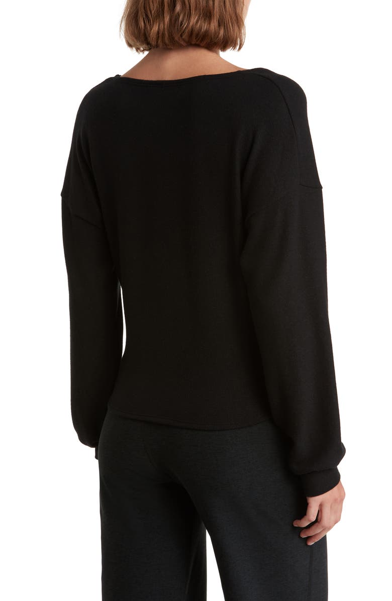Beyond Yoga Twist Up Reversible Pullover Sweater, Alternate, color, Black