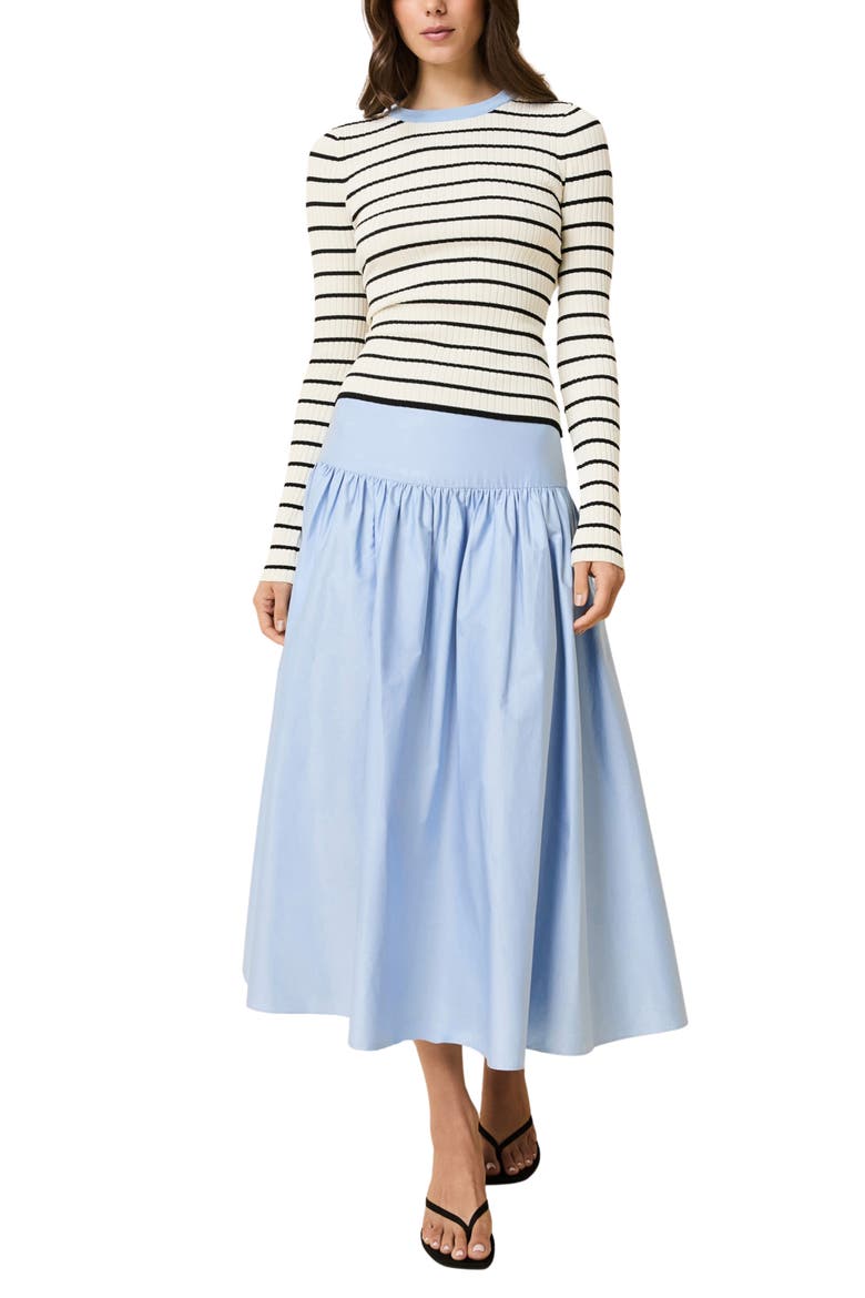 Magnolia Cotton Maxi Skirt, Alternate, color, OPEN WATER