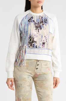 Desigual Mixed Media Crewneck Sweatshirt