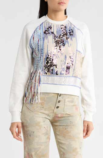 Desigual Mixed Media Crewneck Sweatshirt