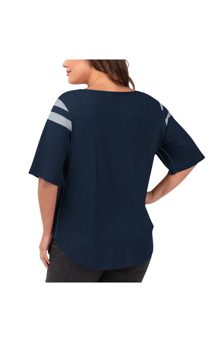 G-III 4HER BY CARL BANKS Women's G-III 4Her by Carl Banks Navy Dallas Cowboys Plus Size Linebacker Three-Quarter Sleeve T-Shirt, Alternate, color,