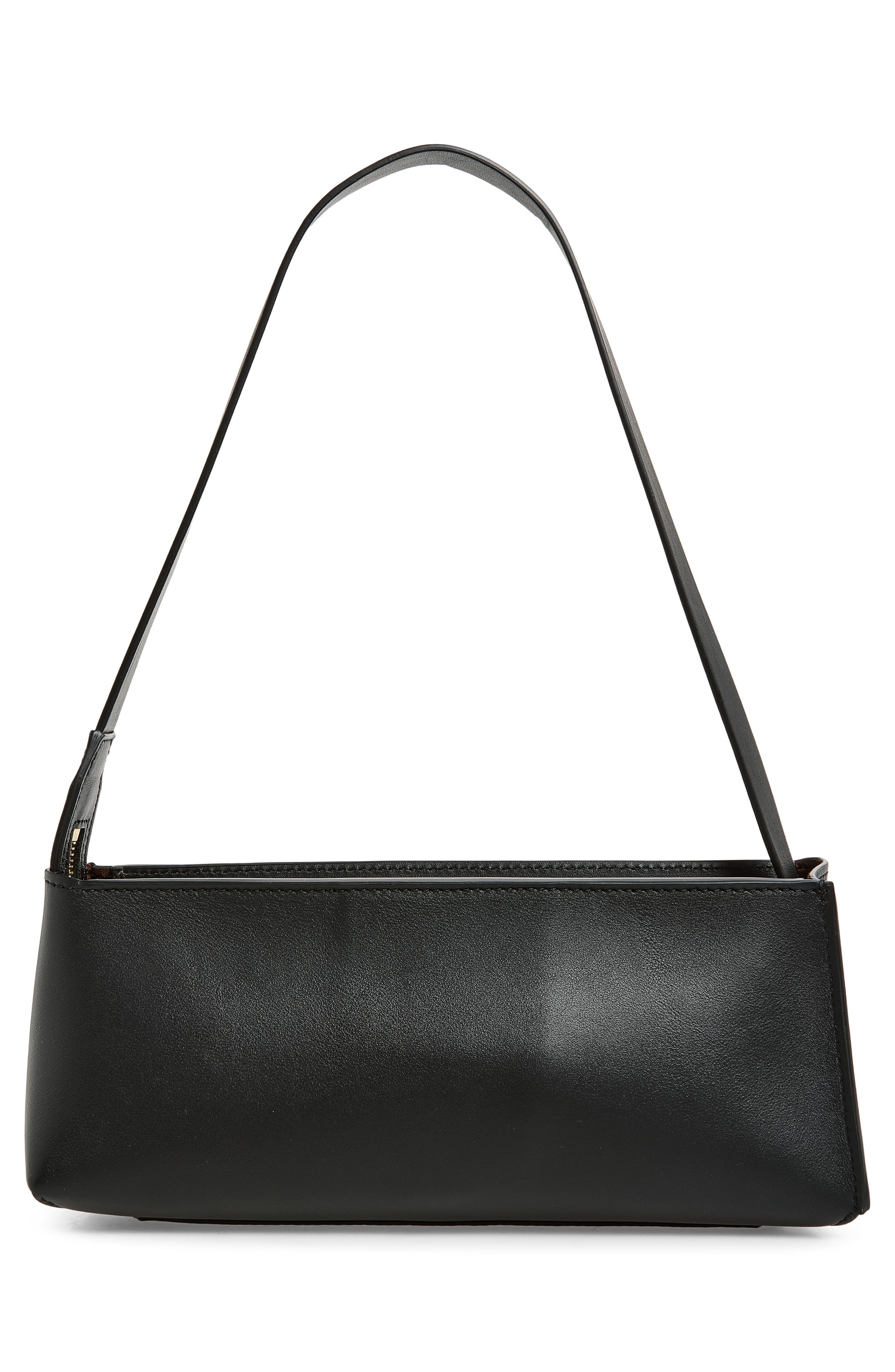 Leather Baguette Hobo Bag, Alternate, color, 00N99 BLACK