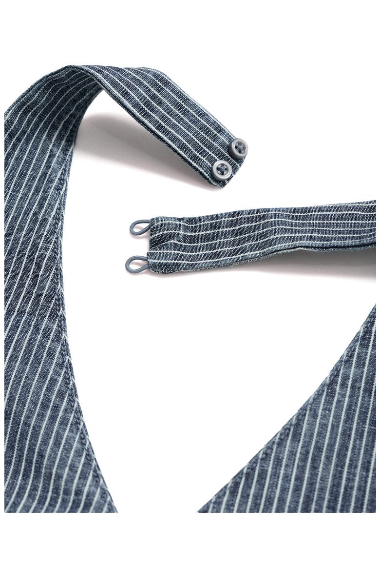 Stripe Crossover Crop Halter Top, Alternate, color, BLUE