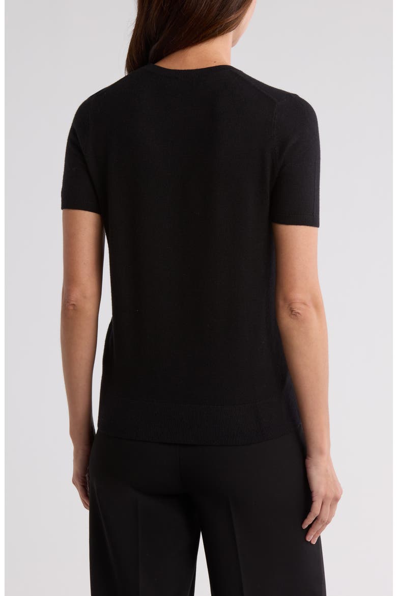 Slim Fit Short Sleeve Sweater, Alternate, color, BLACK