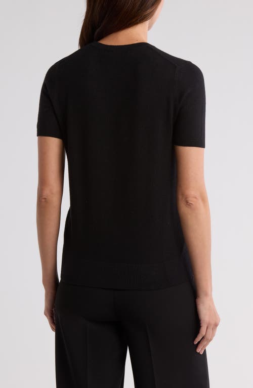 Nordstrom Slim Fit Short Sleeve Sweater In Black