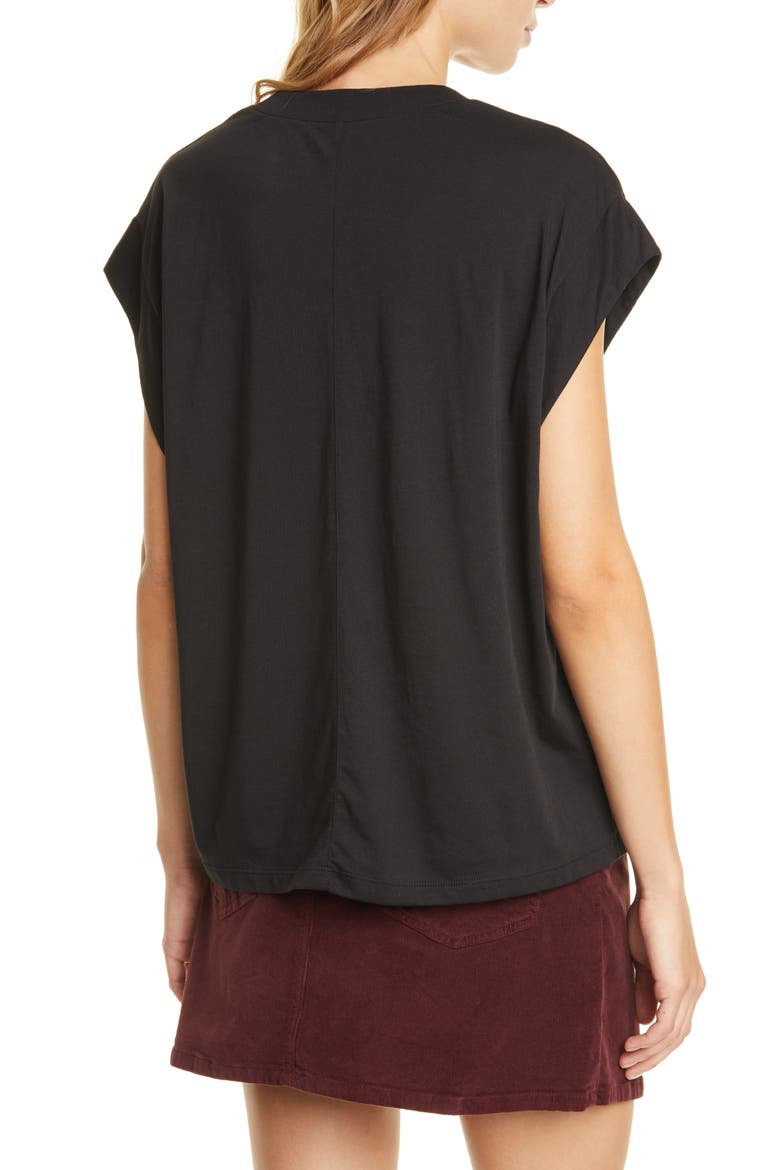 Le Mid Rise V-Neck T-Shirt, Alternate, color, NOIR