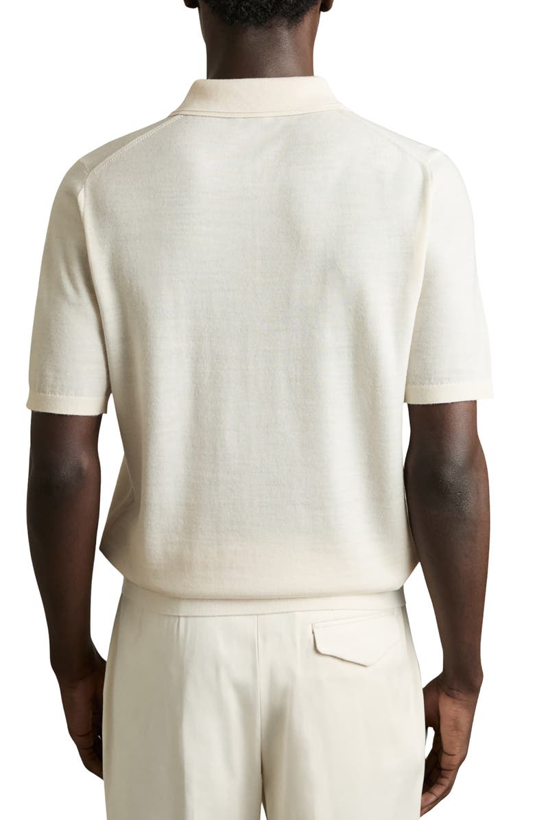 Reiss Maxwell Quarter Zip Polo, Alternate, color, Snow White