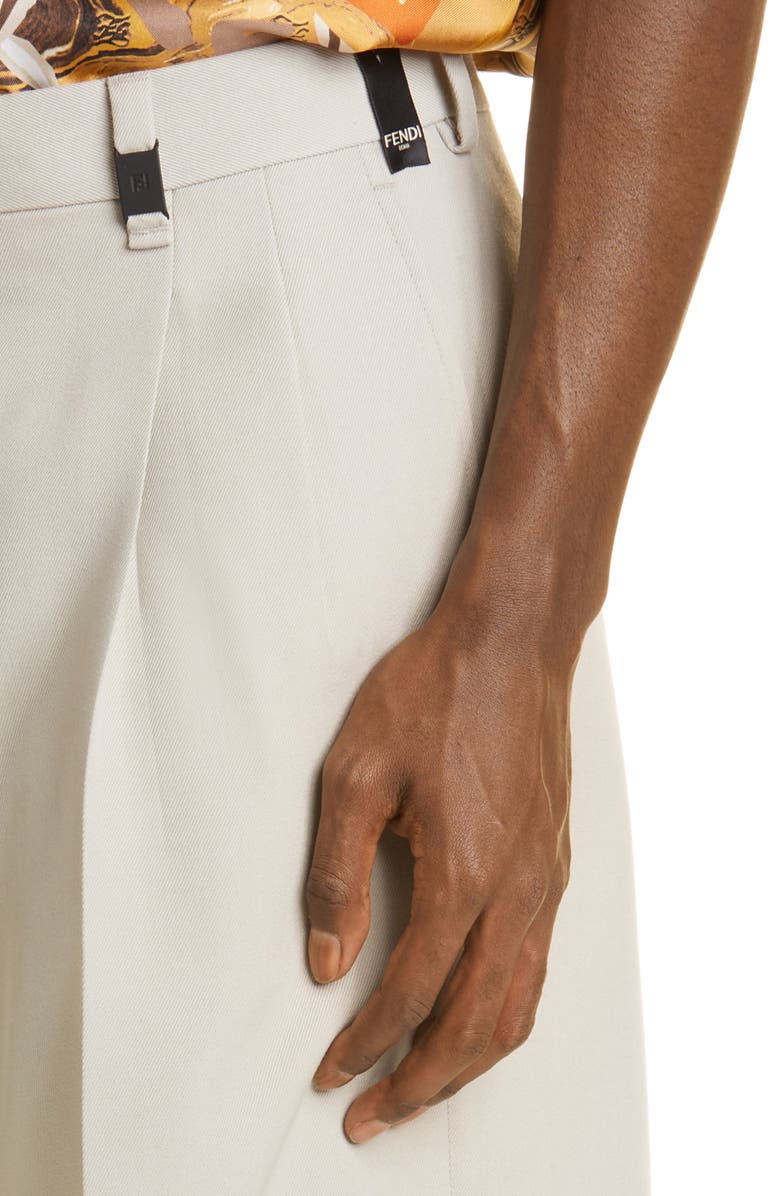 Fendi Pleated Wool Bermuda Shorts, Alternate, color,