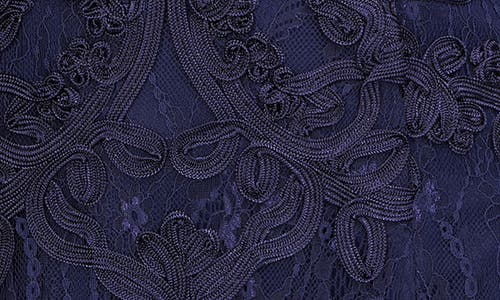 Js Collections Perla Soutache Sheath Dress In Navy