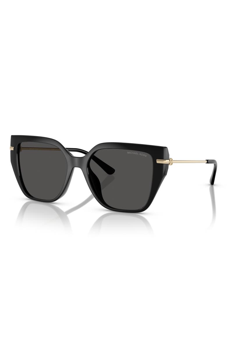 Michael Kors 54mm Square Sunglasses, Alternate, color, Black