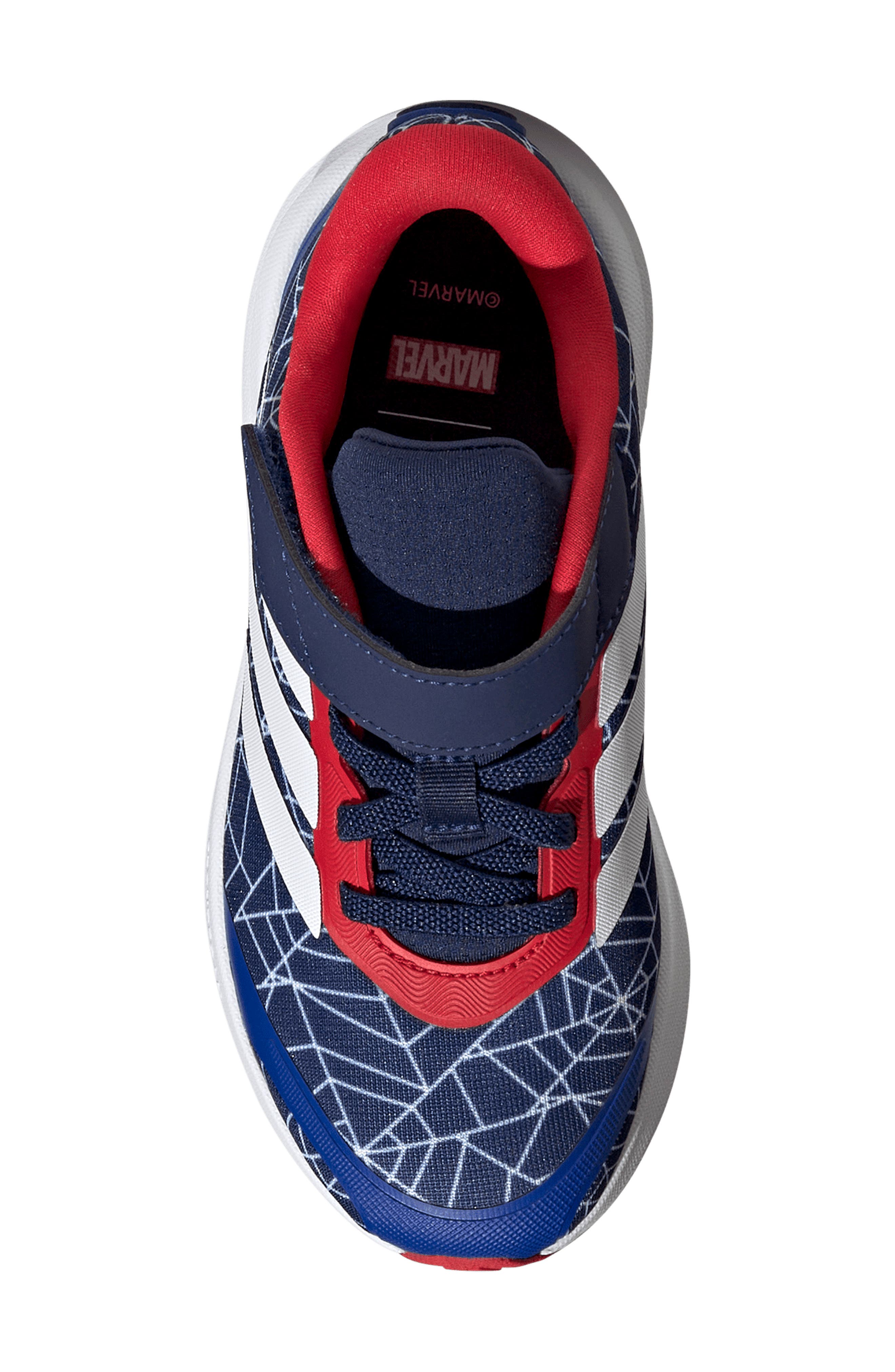 adidas Kids' Runfalcon Spider-Man Running Shoe, Alternate, color, Dark Blue/ White/ Pure Ruby