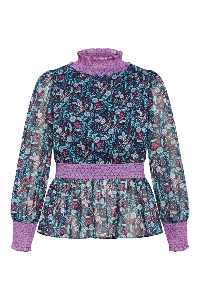 Annalise Floral Smocked Top, Alternate, color, FLORENTINE