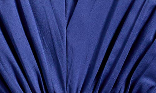 Eliza J Ruffle Trim Pleat Dress In Navy