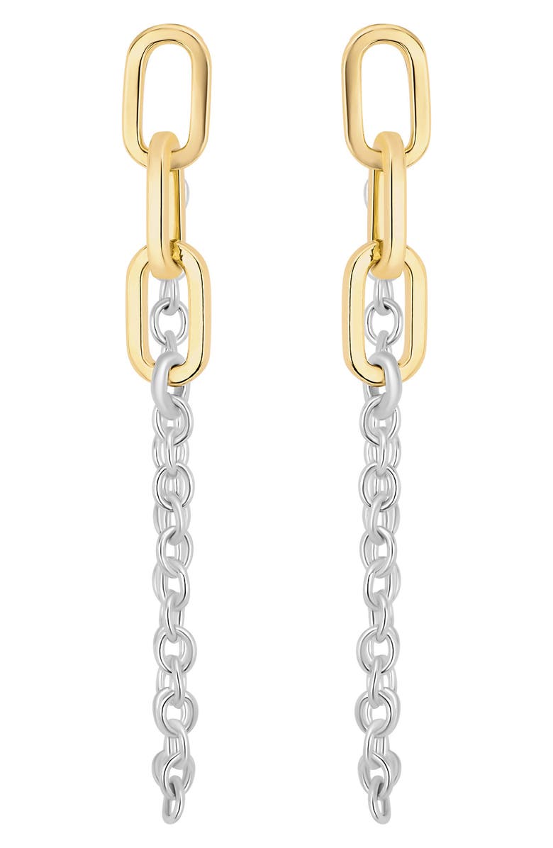 ATHRA LUXE The Muse Two-Tone Chain Link Front/Back Earrings, Main, color, 