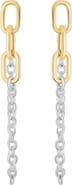 ATHRA LUXE Modern Muse Two-Tone Link Chain Drop Earrings