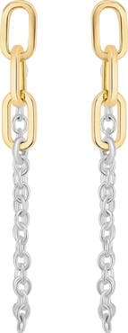 ATHRA LUXE Modern Muse Two-Tone Link Chain Drop Earrings