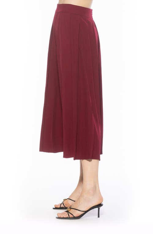 Alexia Admor Oren Pleated Midi Skirt In Burgundy