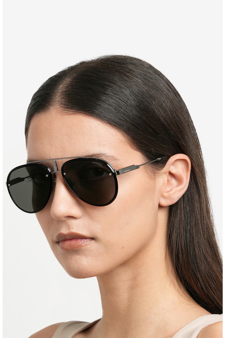 Glory 58mm Pilot Sunglasses, Alternate, color, DARK RUTHENIUM