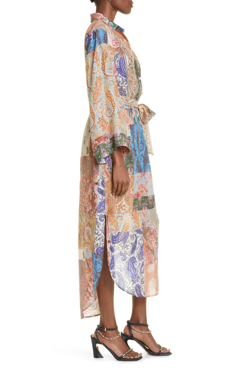 Zimmermann Devi Paisley Long Sleeve Silk Midi Shirtdress, Alternate, color, 