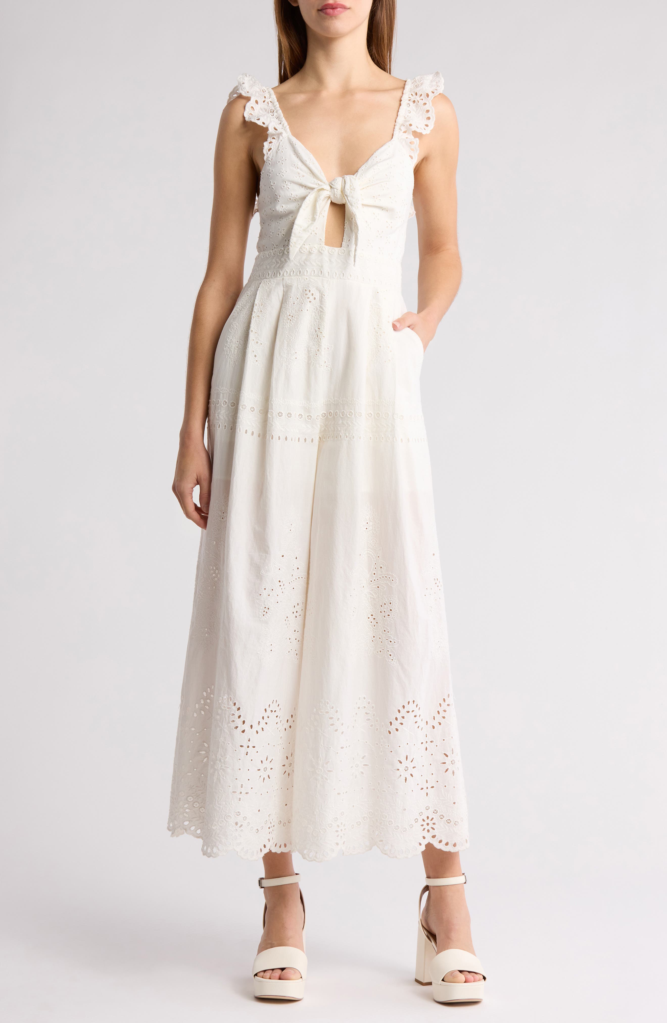 Alice + Olivia Rosina Eyelet Cutout Jumpsuit