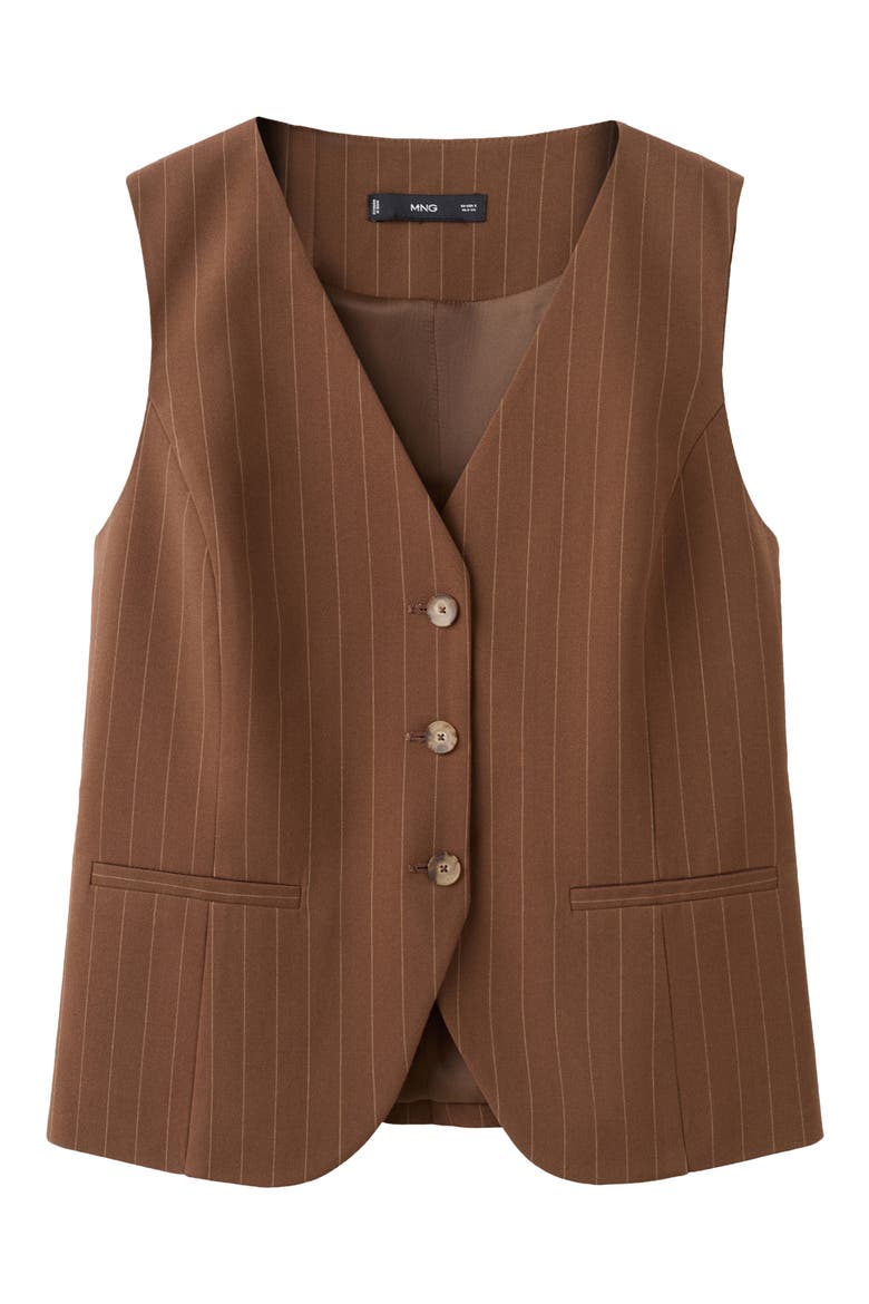 Pinstripe Vest, Alternate, color, CARAMEL