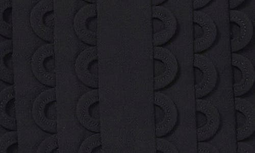 Cece Scalloped Pintuck Pleat Sleeveless Crepe Top In Black