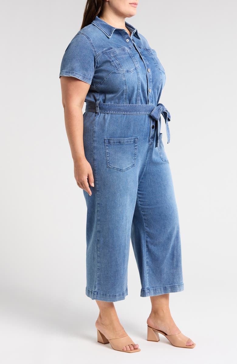 Universal Standard Kate Tie Waist Denim Jumpsuit, Alternate, color, Austin Blue