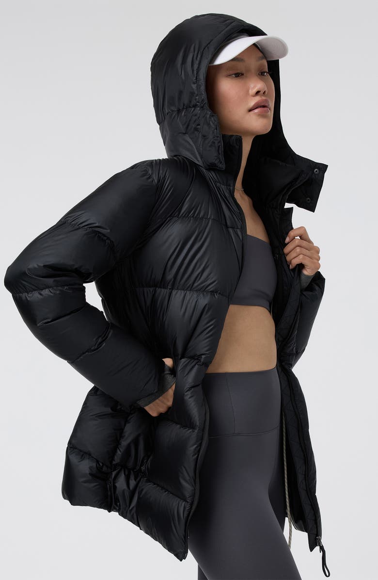 Vuori Water Resitant Long Down Jacket, Alternate, color, Black