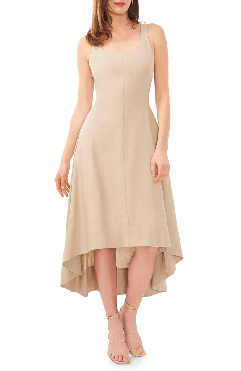 Halogen<sup>®</sup> Seamed Linen Blend High-Low Dress, Main, color, 