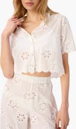 CAMI NYC Xana Floral Embroidery Woven Crop Top