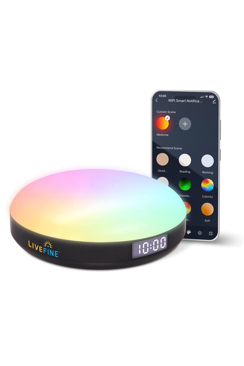 Multifunctional Ambient Light, Smart Medication Reminder, WiFi Clock, App Control & Audible Alarm, Main, color, Multicolor