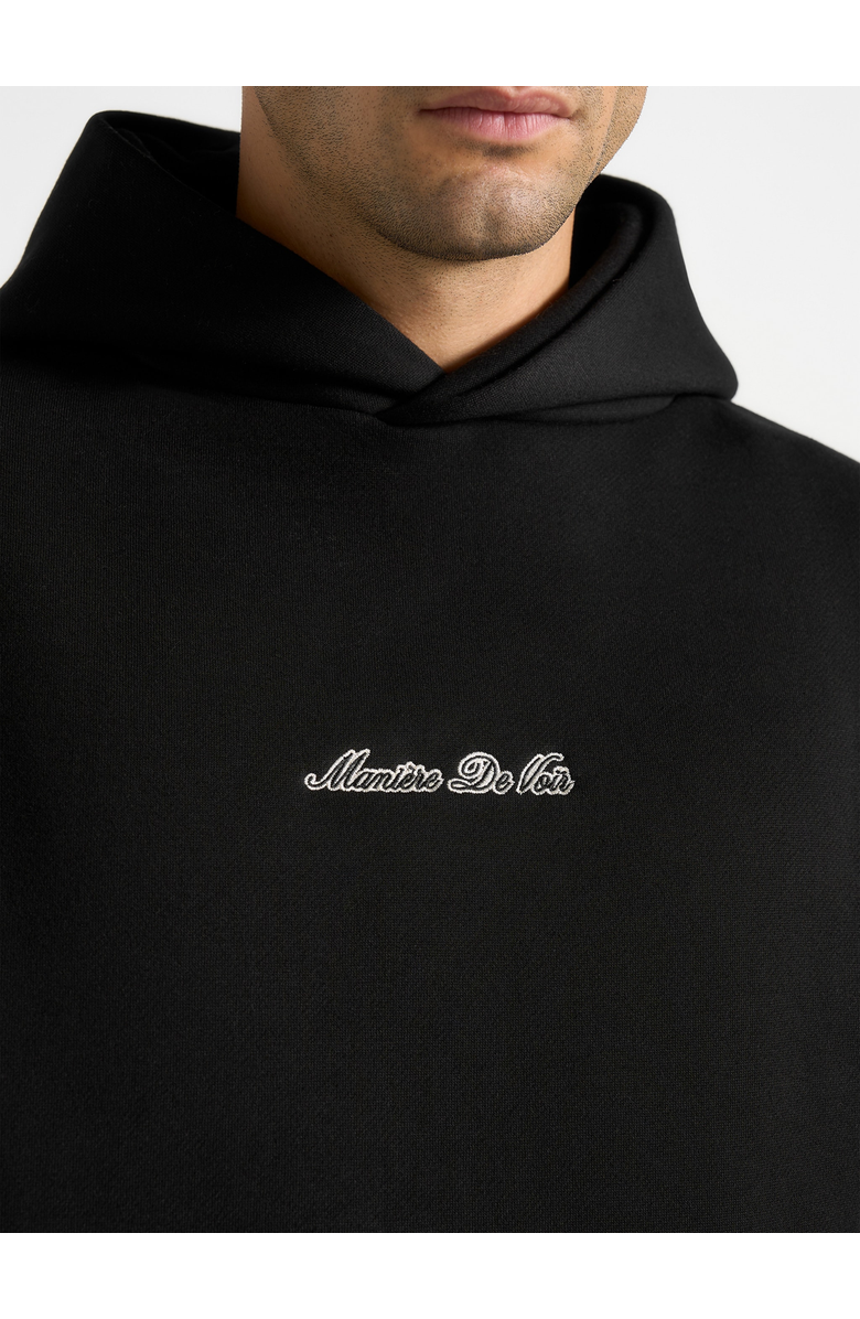 Manière De Voir Unisex Signature Relaxed Fit Hoodie, Alternate, color, Black