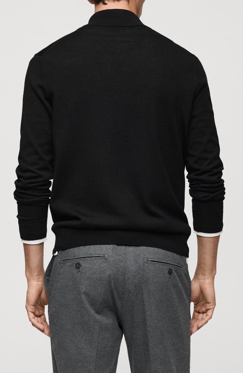 MANGO Wool Quarter Zip Sweater, Alternate, color,