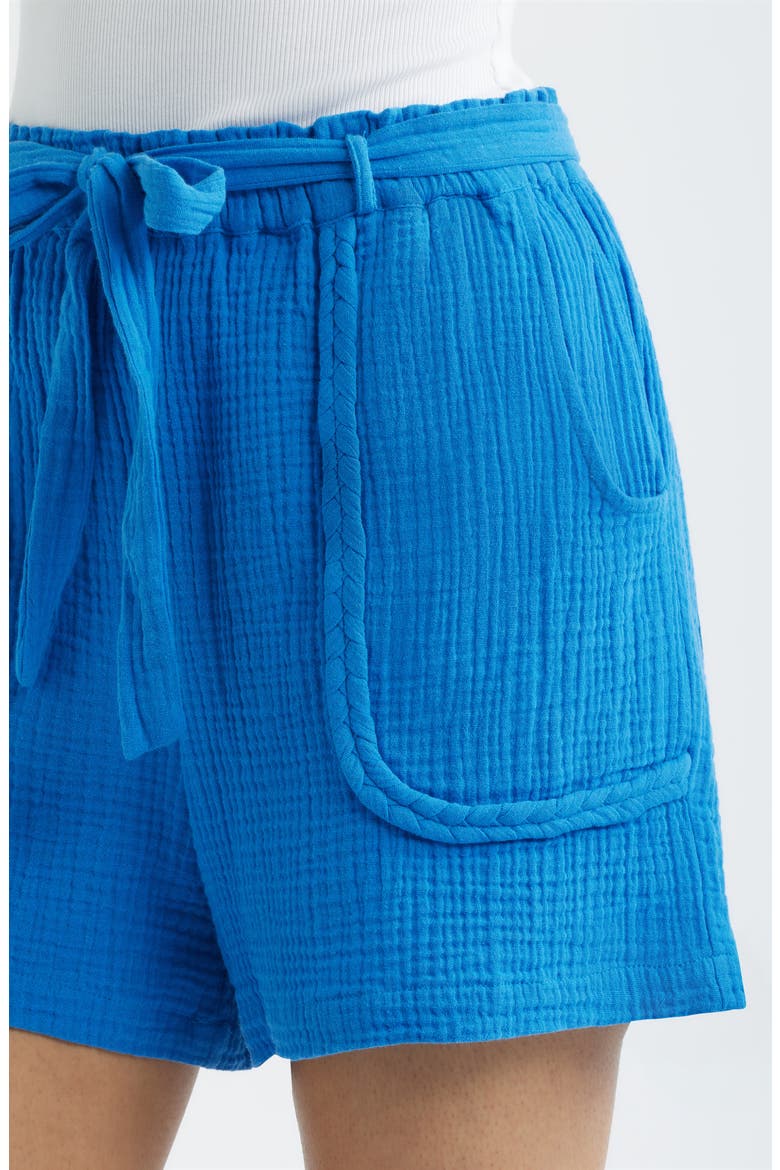 Woven Cotton Shorts, Alternate, color, COBALT