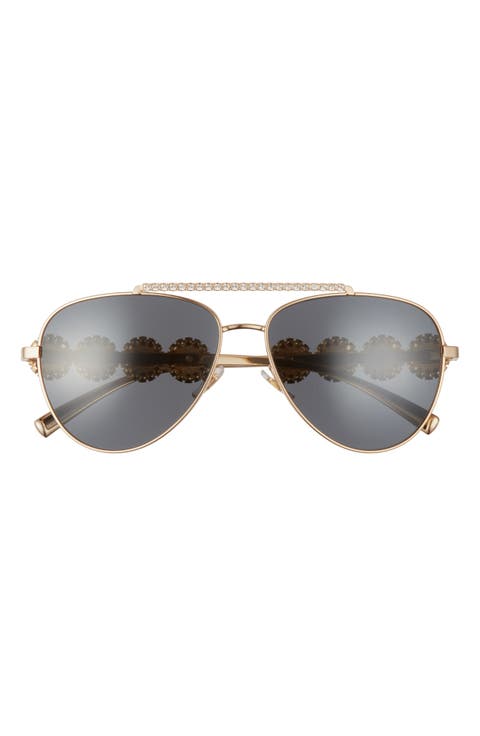 59mm Pilot Crystal Medusa Head Sunglasses