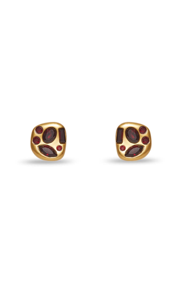 Lele Sadoughi Molten Button Earrings, Main, color, Garnet 600