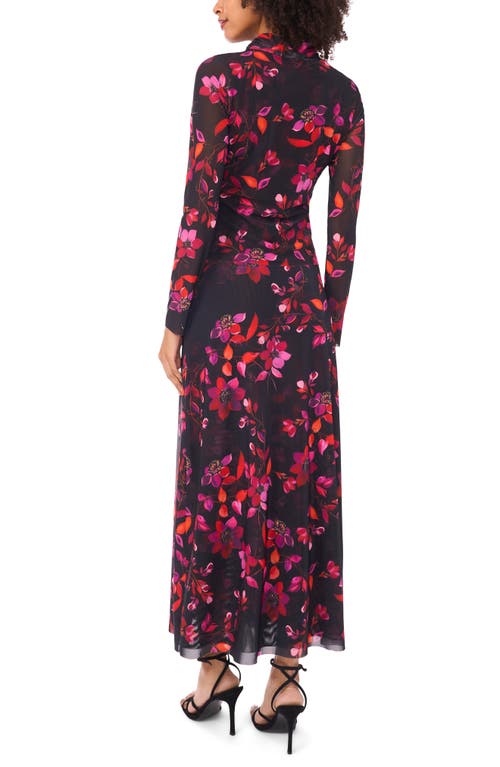 Parker Floral Mesh Maxi Skirt In Black