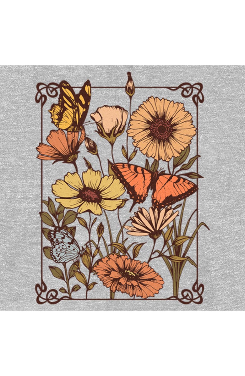 Lost Gods Women's Lost Gods Floral Sketch Graphic T-Shirt, Alternate, color, Athletic Heather